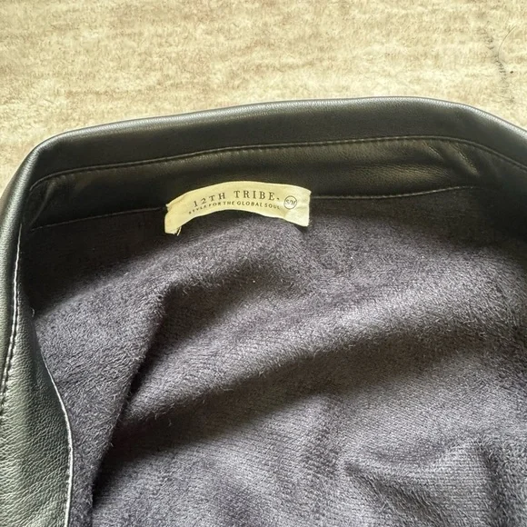 12th Tribe Owen Leather Jacket size small/ medium - Picture 3 of 3